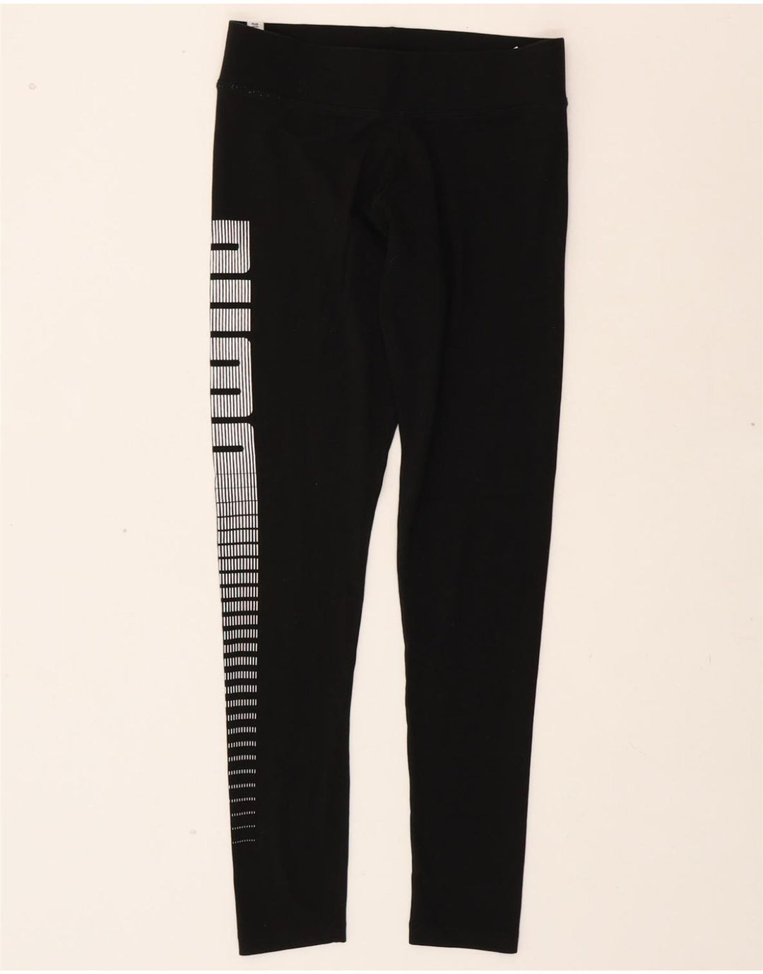 PUMA Womens Graphic Leggings UK 12 Medium Black Cotton Vintage Puma and Second-Hand Puma from Messina Hembry 