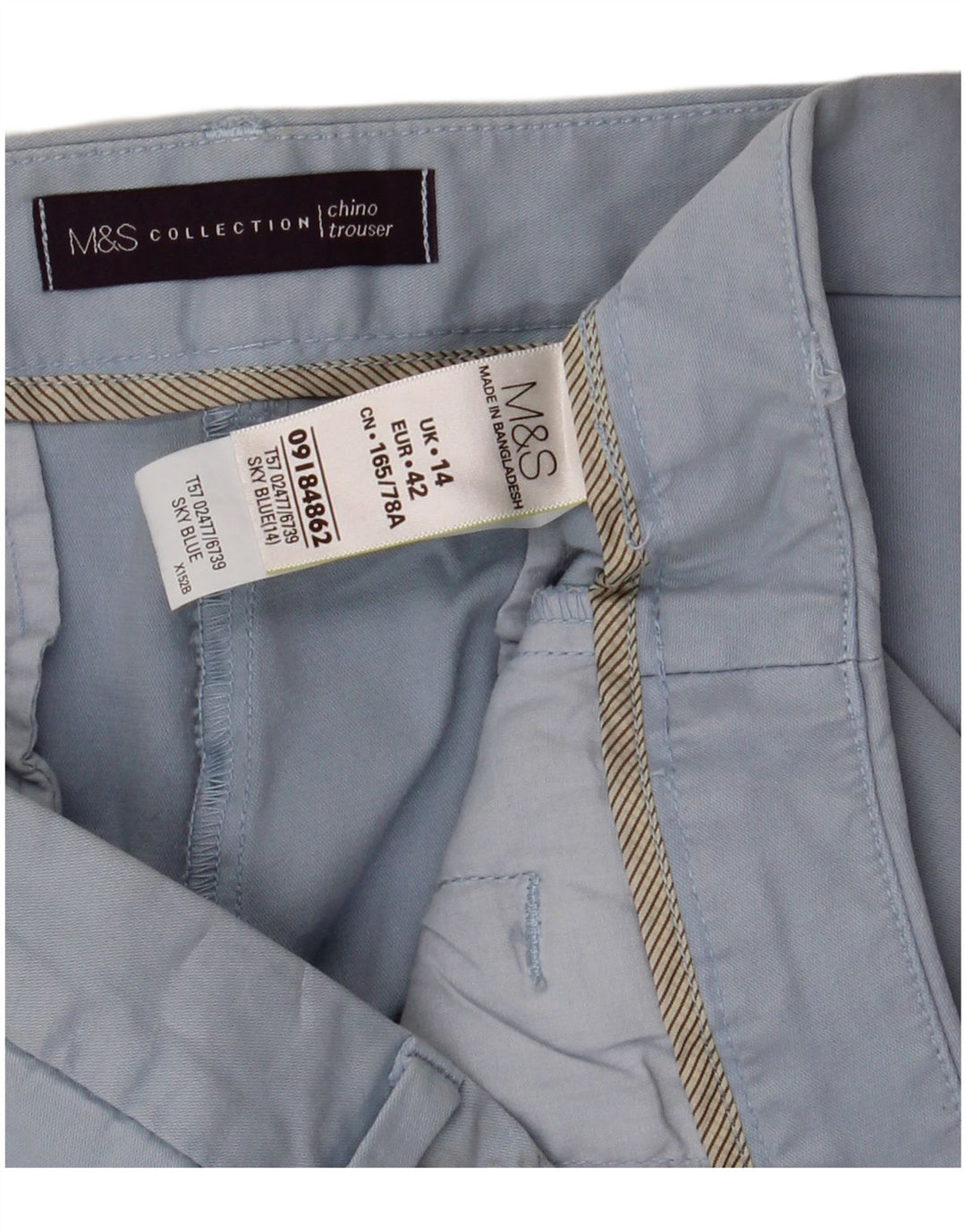 MARKS & SPENCER Ženske uske chino hlače UK 14 Large W36 L30 Plava