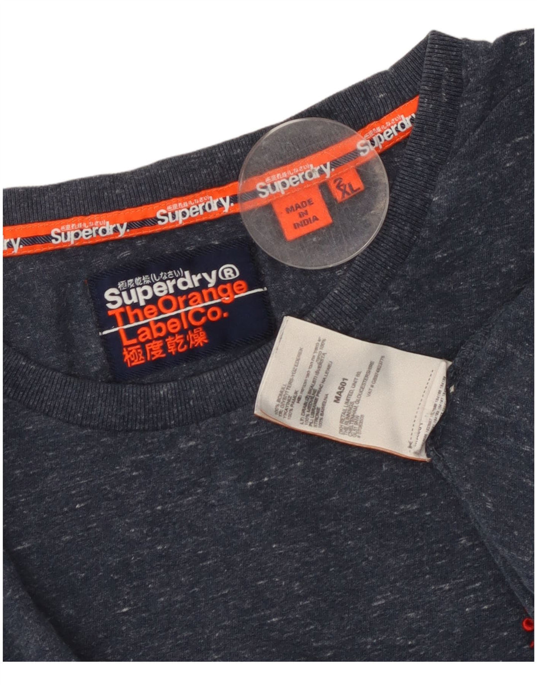 Superdry muška majica kratkih rukava standardnog kroja 2XL tamnoplavi flekasti pamuk