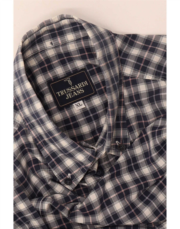 Trussardi Jeans muška košulja kratkih rukava XL tamnoplava karirana