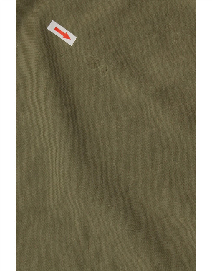 ADIDAS Ženska kratka prekomjerna majica s kratkim rukavima UK 14 Veliki kaki pamuk