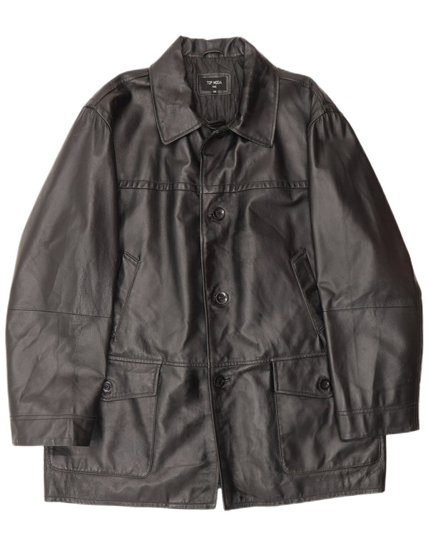 Vintage muška kožna jakna IT 56 3XL crna koža