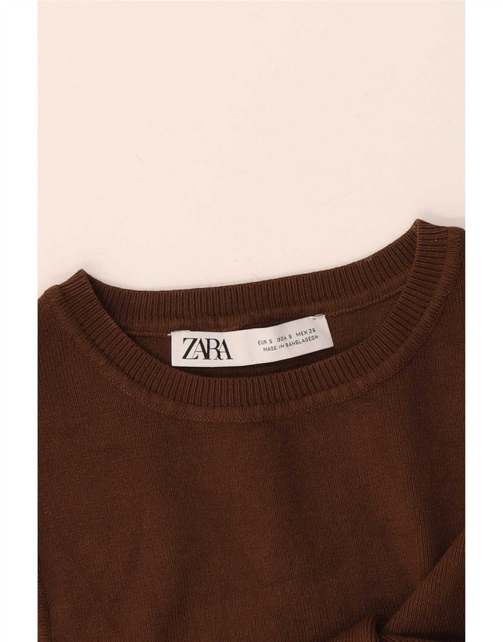 Zara ženski kratki prsluk UK 8 Small Brown