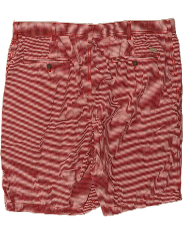 IZOD Mens Chino Shorts W42 2XL Red Gingham Cotton Vintage Izod and Second-Hand Izod from Messina Hembry 