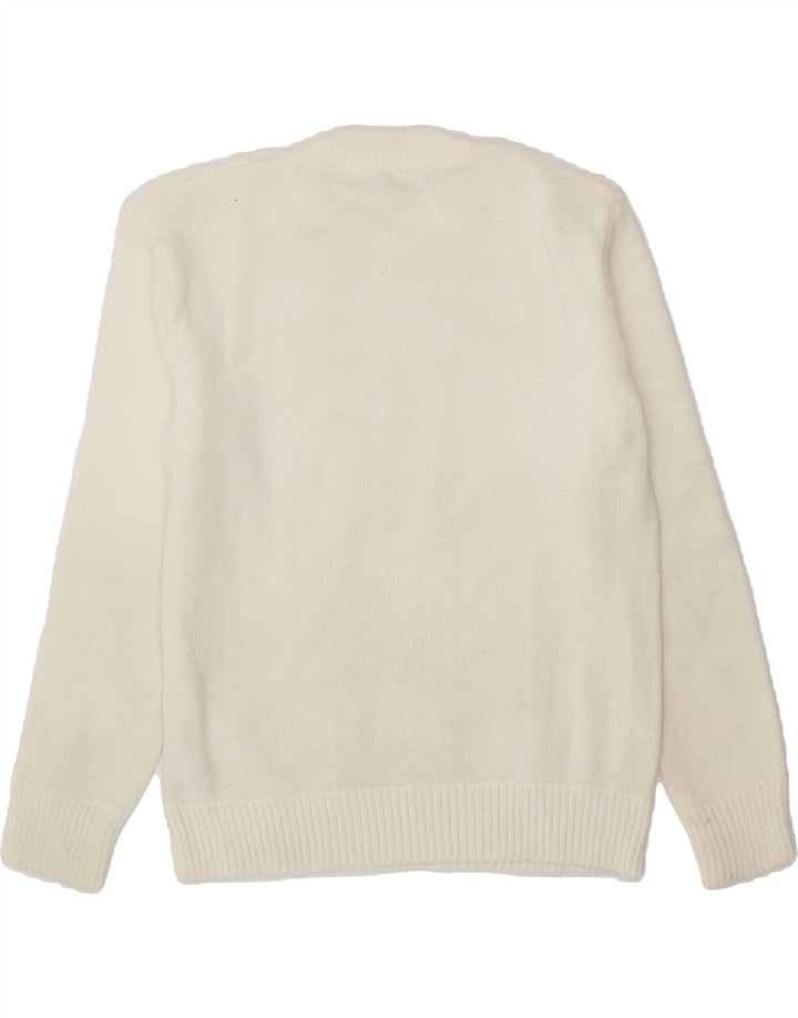 VINTAGE Womens Crew Neck Jumper Sweater IT 46 Large Off White Polyacrylic Vintage Vintage and Second-Hand Vintage from Messina Hembry 