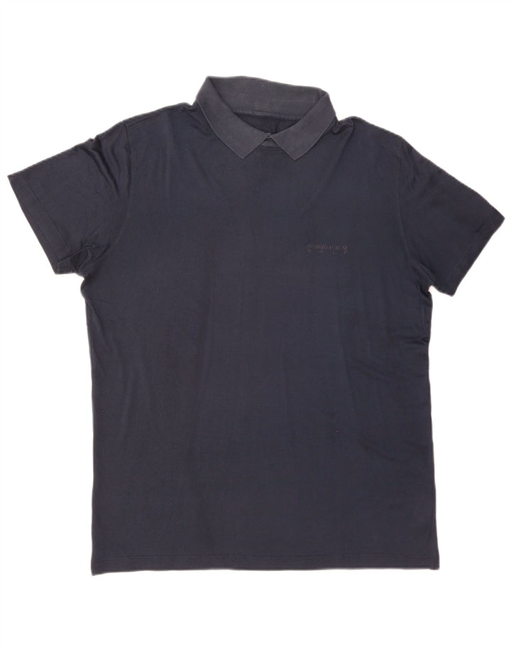 GIORGIO ARMANI Muška polo majica IT 50 srednje tamnoplava svila