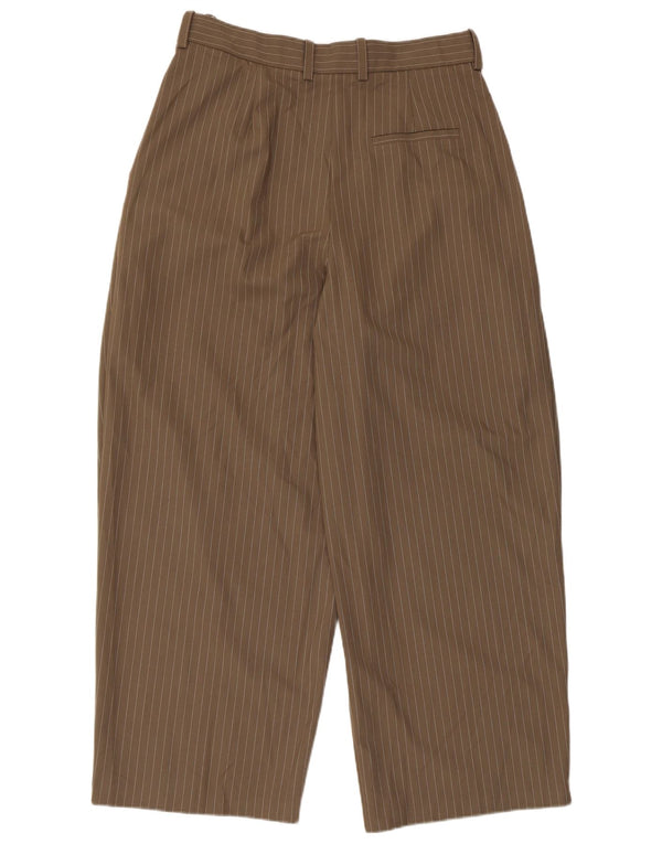 Marks & Spencer ženske chino hlače UK 14 velike W32 L29 smeđe na pruge