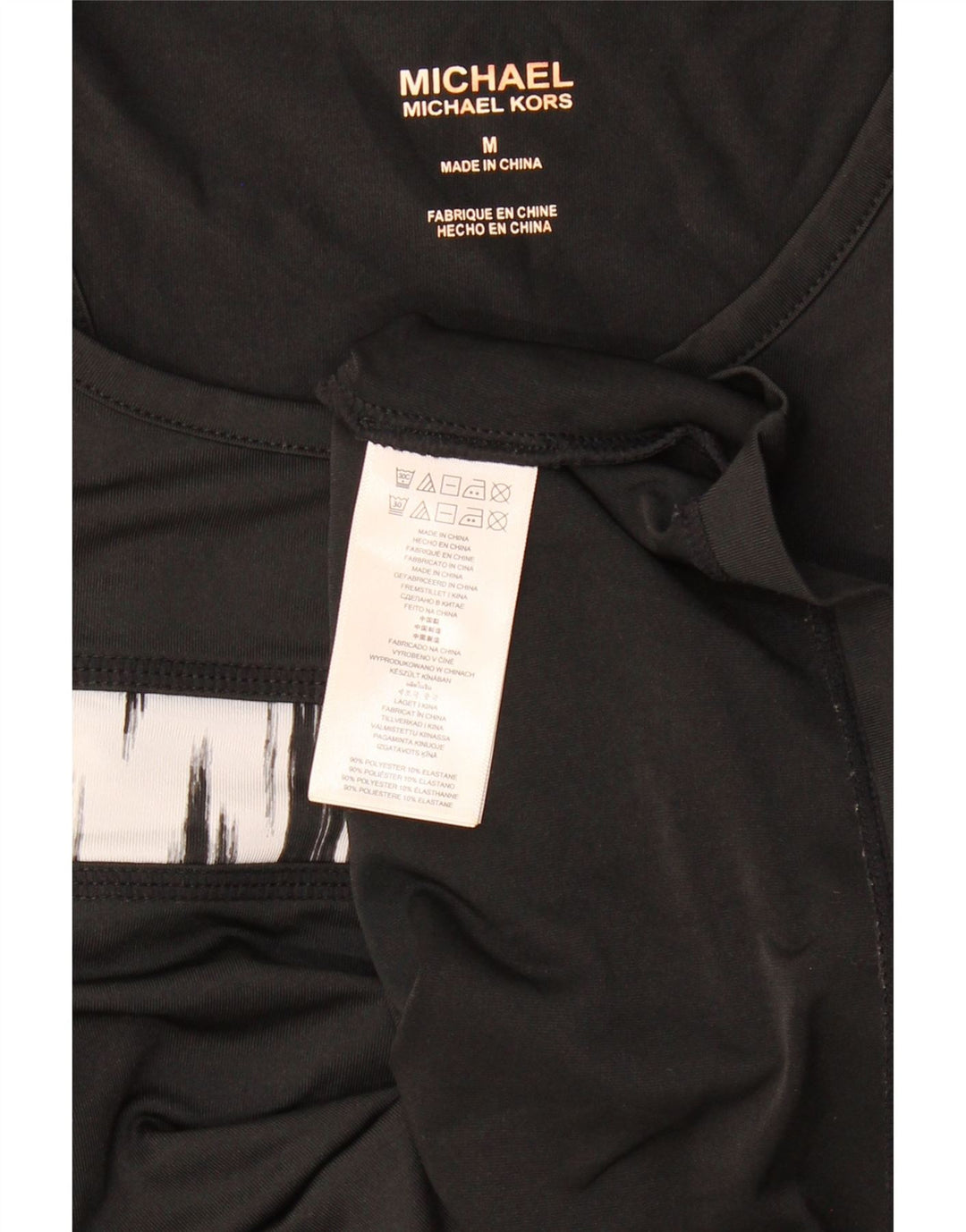 MICHAEL KORS Womens Crop Top UK 12 Medium Black Polyester