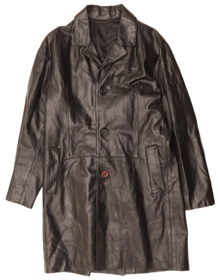 VINTAGE muški kožni kaput UK 36 Mali crni kožni