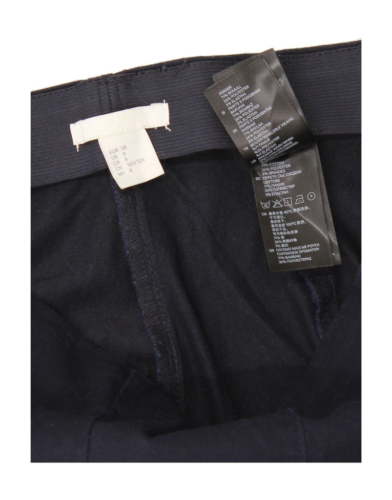 H&M Womens Straight Casual Trousers EU 38 Medium W28 L28 Navy Blue Cotton Vintage H&M and Second-Hand H&M from Messina Hembry 
