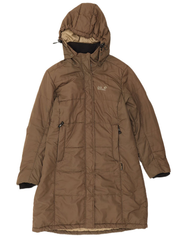 Jack Wolfskin ženski podstavljeni kaput s kapuljačom UK 16 Veliki smeđi poliester