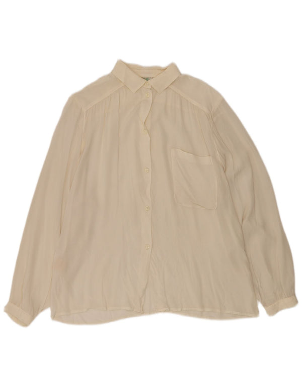 MARCELLA Ženska prozirna košulja bluza UK 14 srednje bijele svile