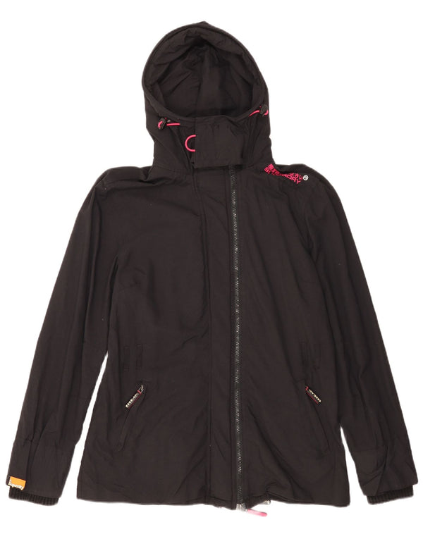 Superdry ženska Windmac kišna jakna s kapuljačom UK 18 XL crni najlon