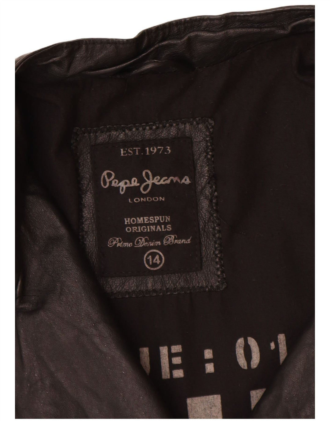 PEPE Jeans ženska kožna biciklistička jakna UK 14 Srednja crna koža