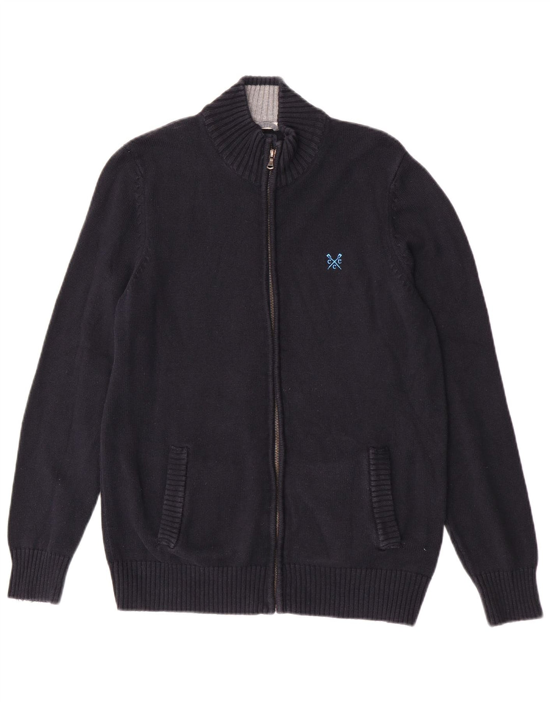 Crew Clothing Muški kardigan pulover Srednje tamnoplavi pamuk