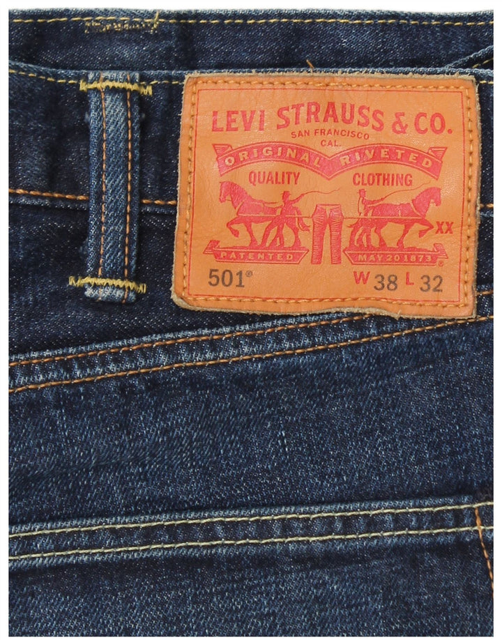 LEVI'S muške 501 ravne traperice W38 L32 plavi pamuk
