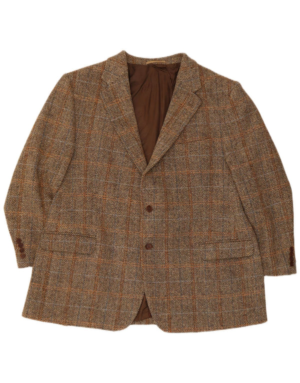 Harris Tweed Muški sako sa 2 gumba UK 42 XL Smeđi karirani nova vuna