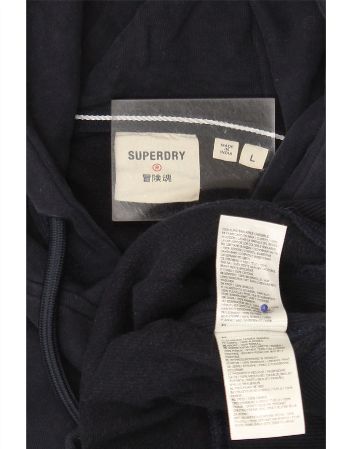 SUPERDRY muški džemper s kapuljačom Veliki tamnoplavi pamuk