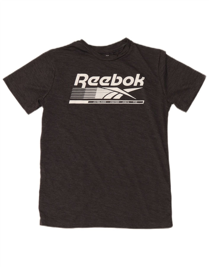 Reebok Boys Graphic T-Shirt Top 10-11 Years Medium Gray Poliester