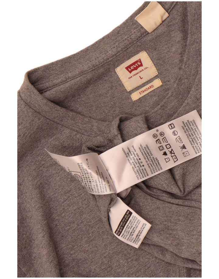 Levi's muška majica standardnog kroja dugih rukava, veliki sivi flekasti pamuk