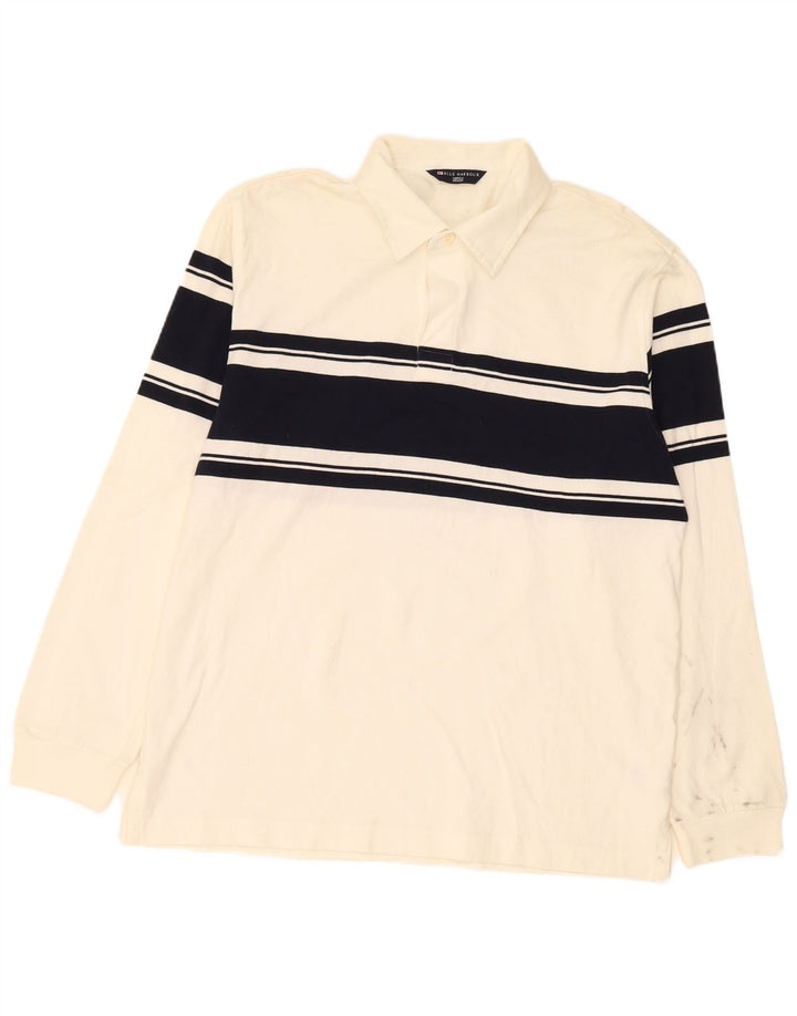 Marks & Spencer muška plava Harbor polo majica srednje bijele pruge