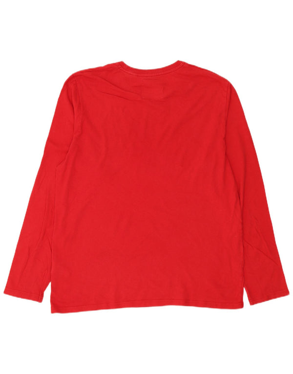 Superdry muška grafička majica dugih rukava 3XL, crvena, moderna pamučna