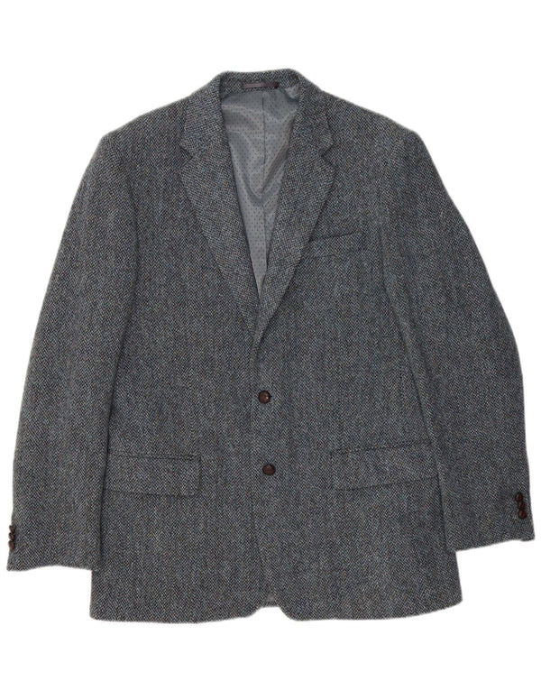 Harris Tweed muški sako sa 2 gumba UK 40 velika plava riblja kost