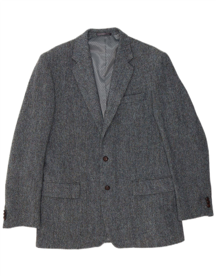 Harris Tweed muški sako sa 2 gumba UK 40 velika plava riblja kost