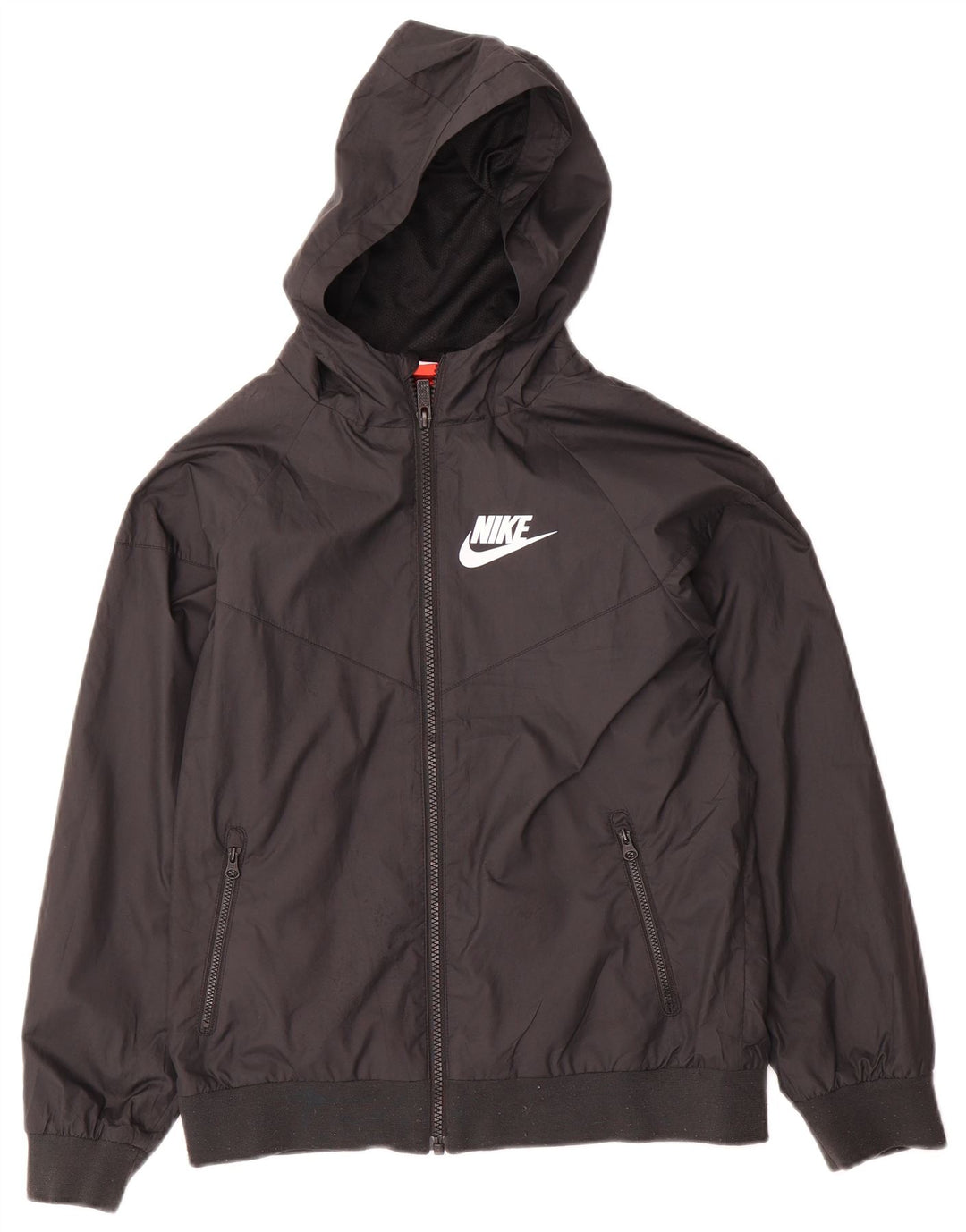 Nike ženska kišna jakna s kapuljačom UK 12 srednje crne boje od poliestera