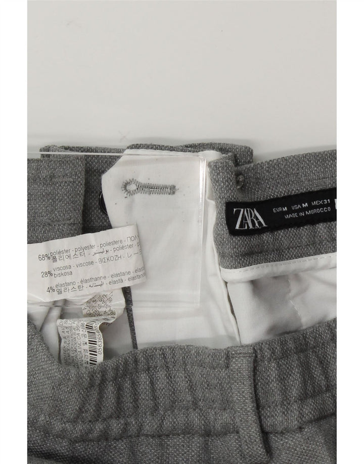 ZARA Womens Tapered Crop Casual Trousers Medium W30 L27 Grey Polyester Vintage Zara and Second-Hand Zara from Messina Hembry 