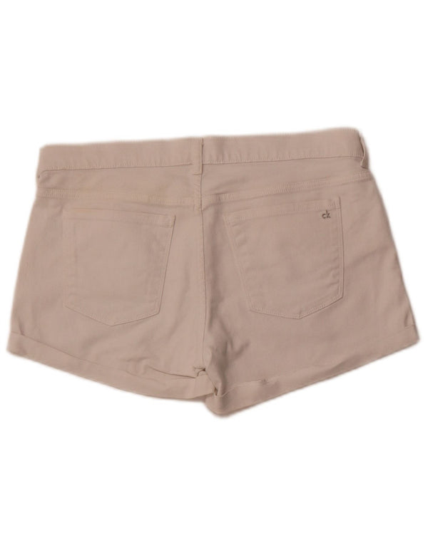 CALVIN KLEIN Ženske traper kratke hlače US 8 srednje W32 bijeli pamuk