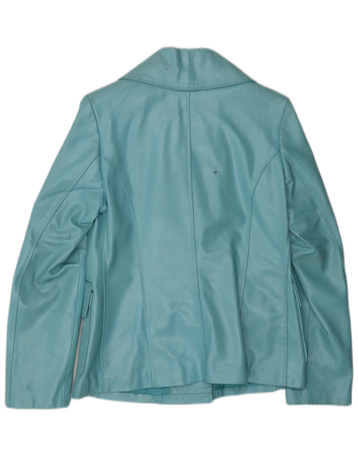 VINTAGE ženska kožna jakna UK 10 Mala plava koža