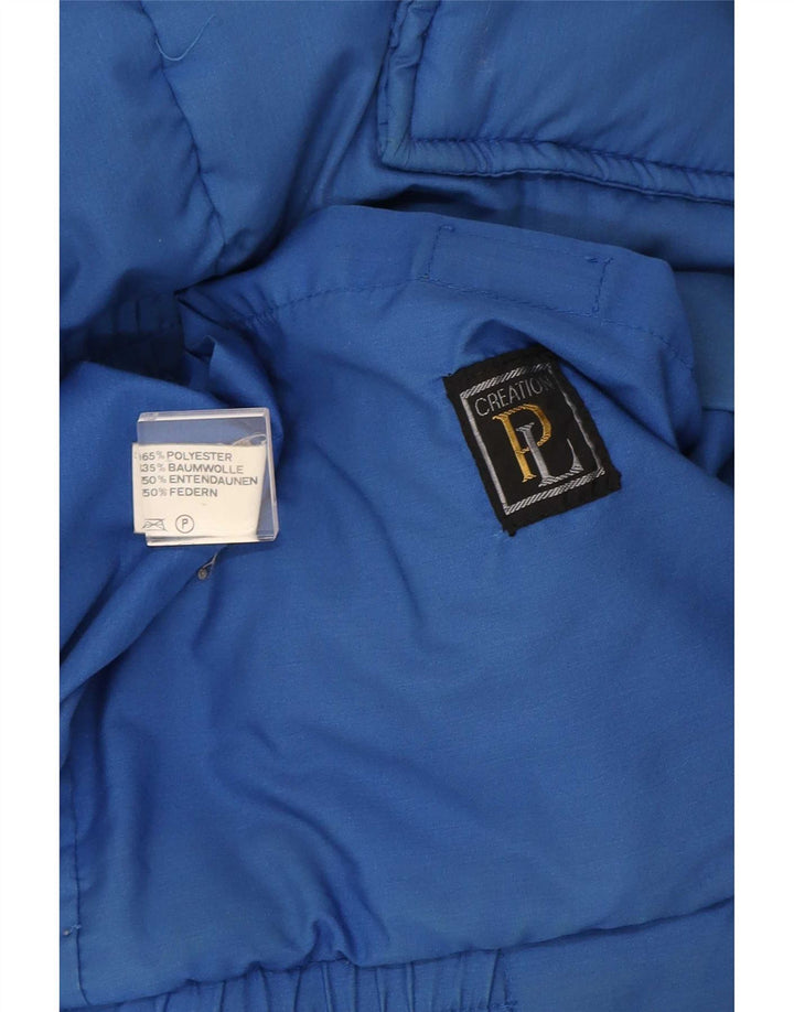 Creation Mens Hooded Padded Jacket IT 50 Large Blue Polyester
