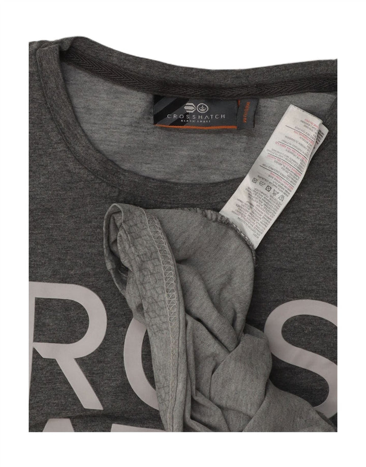 CROSSHATCH Mens Graphic T-Shirt Top Medium Grey Cotton Vintage Crosshatch and Second-Hand Crosshatch from Messina Hembry 