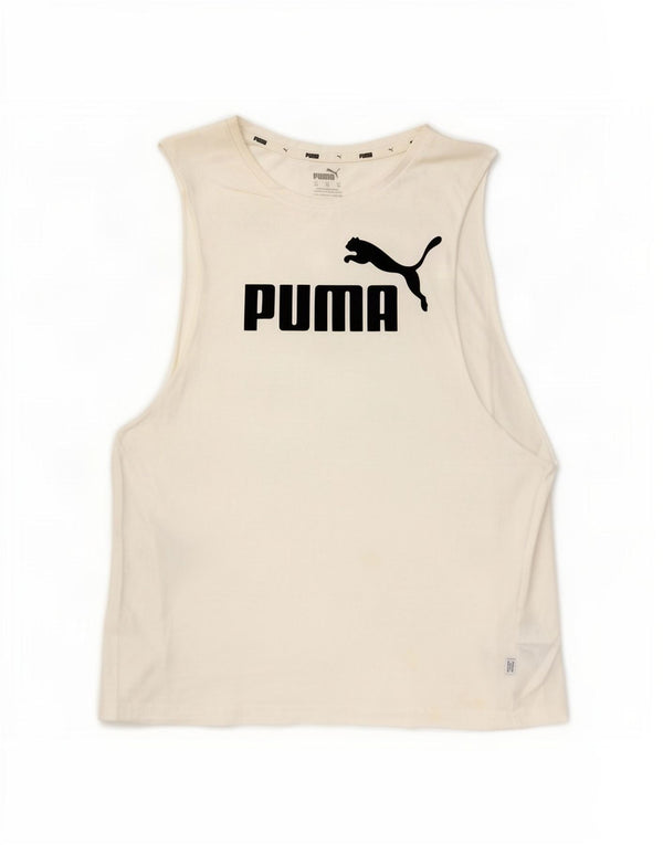 Puma ženski preveliki grafički prsluk UK 6 XS bijeli pamuk