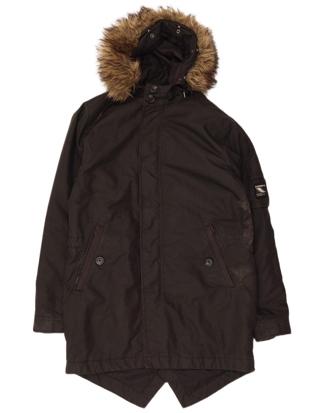Superdry muška parka jakna s kapuljačom UK 38 srednje kaki boje