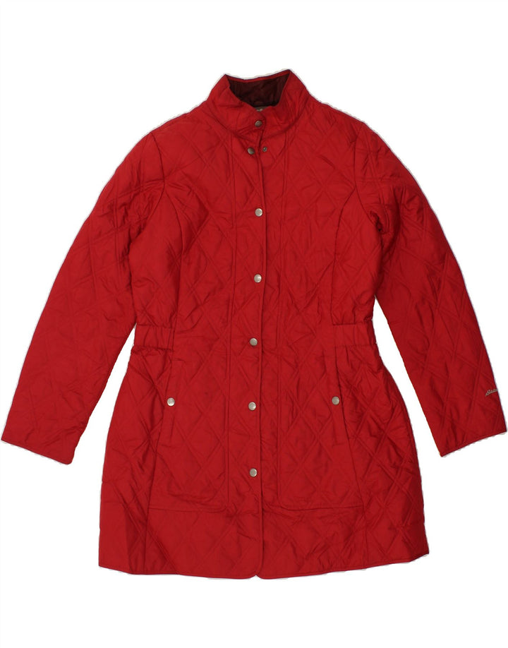 EDDIE BAUER Womens Quilted Overcoat UK 16 Large Red Vintage Eddie Bauer and Second-Hand Eddie Bauer from Messina Hembry 