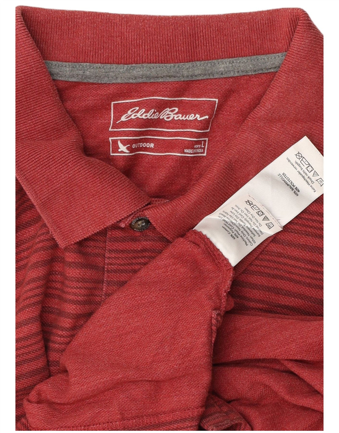 EDDIE BAUER Muška polo majica na velike crvene pruge, pamuk