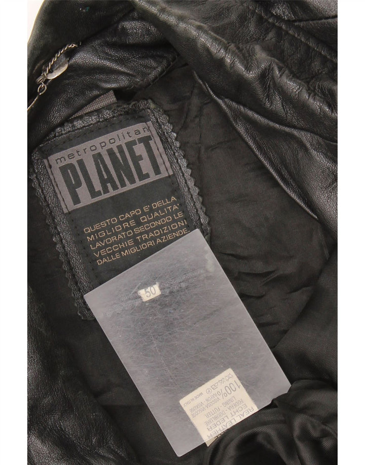 Vintage muška kožna jakna IT 50 XL crna koža