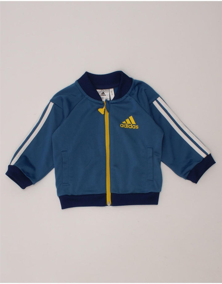 ADIDAS Baby Boys Tracksuit Top Jacket 3-6 Months Blue Polyester Vintage Adidas and Second-Hand Adidas from Messina Hembry 