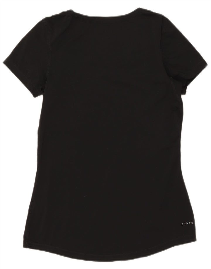 Nike Ženska Dri Fit majica kratkih rukava UK 12 srednje crni poliester