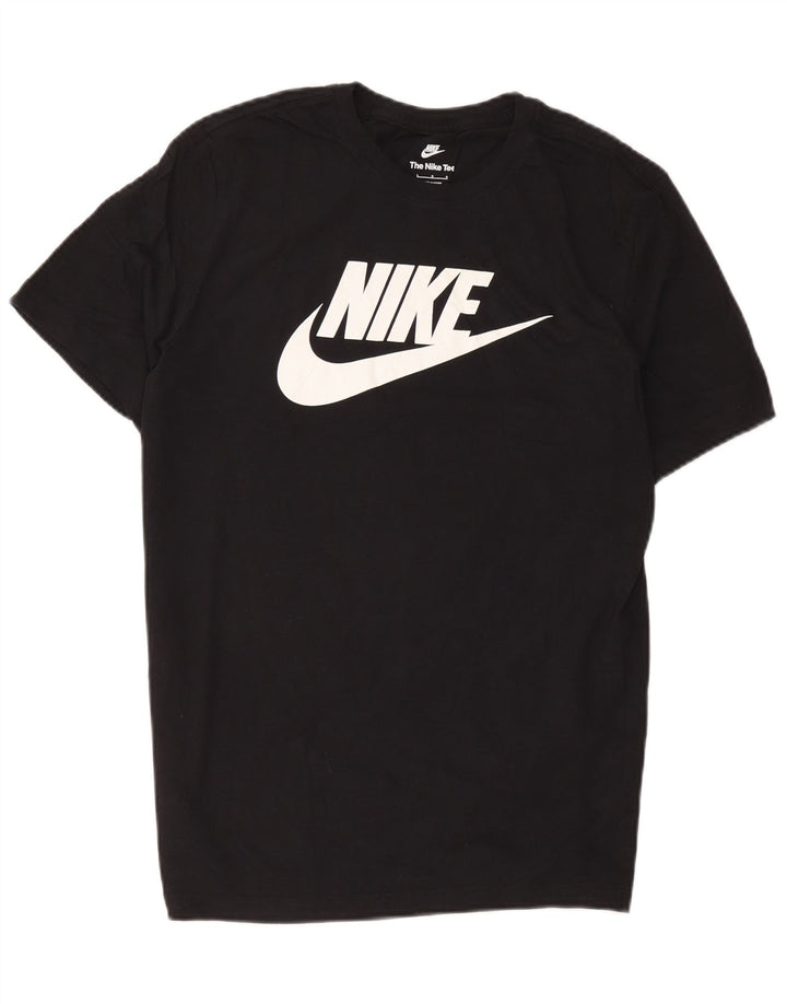 Velika crna pamučna majica Nike s grafičkim motivima