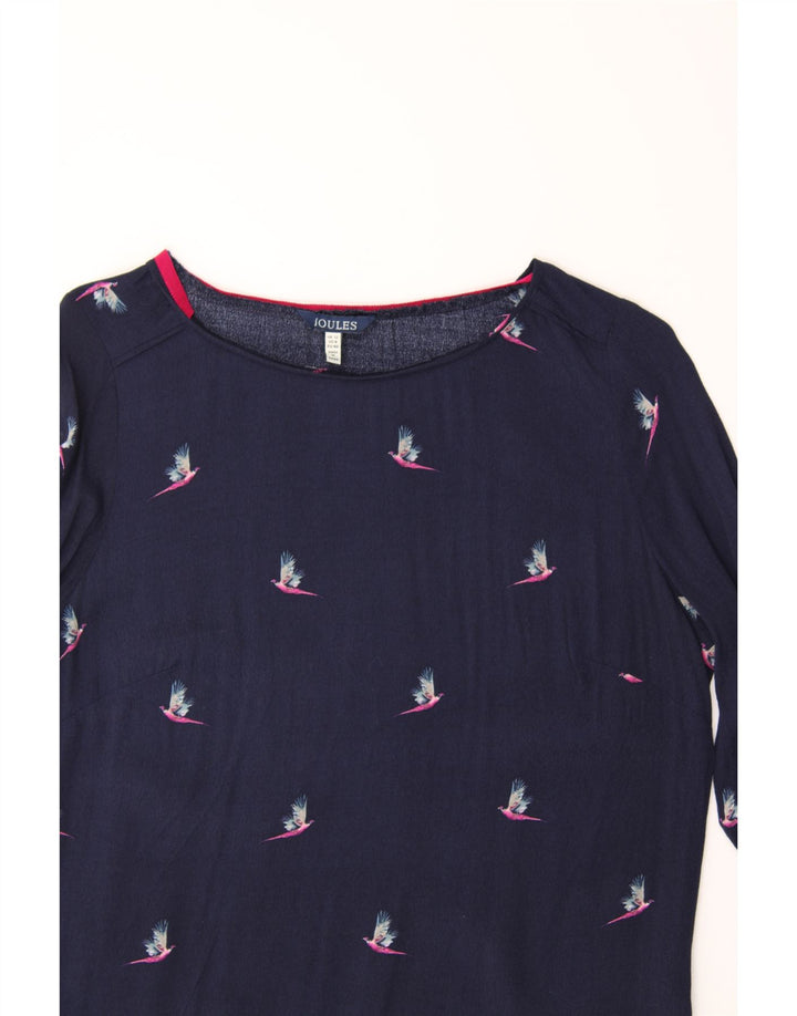 JOULES Womens 3/4 Sleeve Basic Dress UK 12 Medium Navy Blue Vintage Joules and Second-Hand Joules from Messina Hembry 