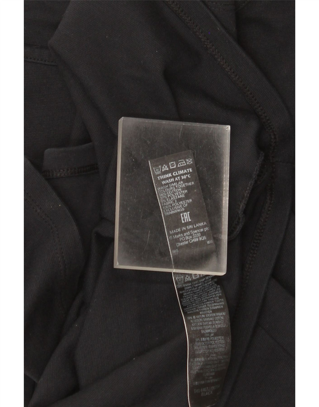 Marks & Spencer ženska majica s tunikom 3/4 rukava UK 12 srednje crni pamuk