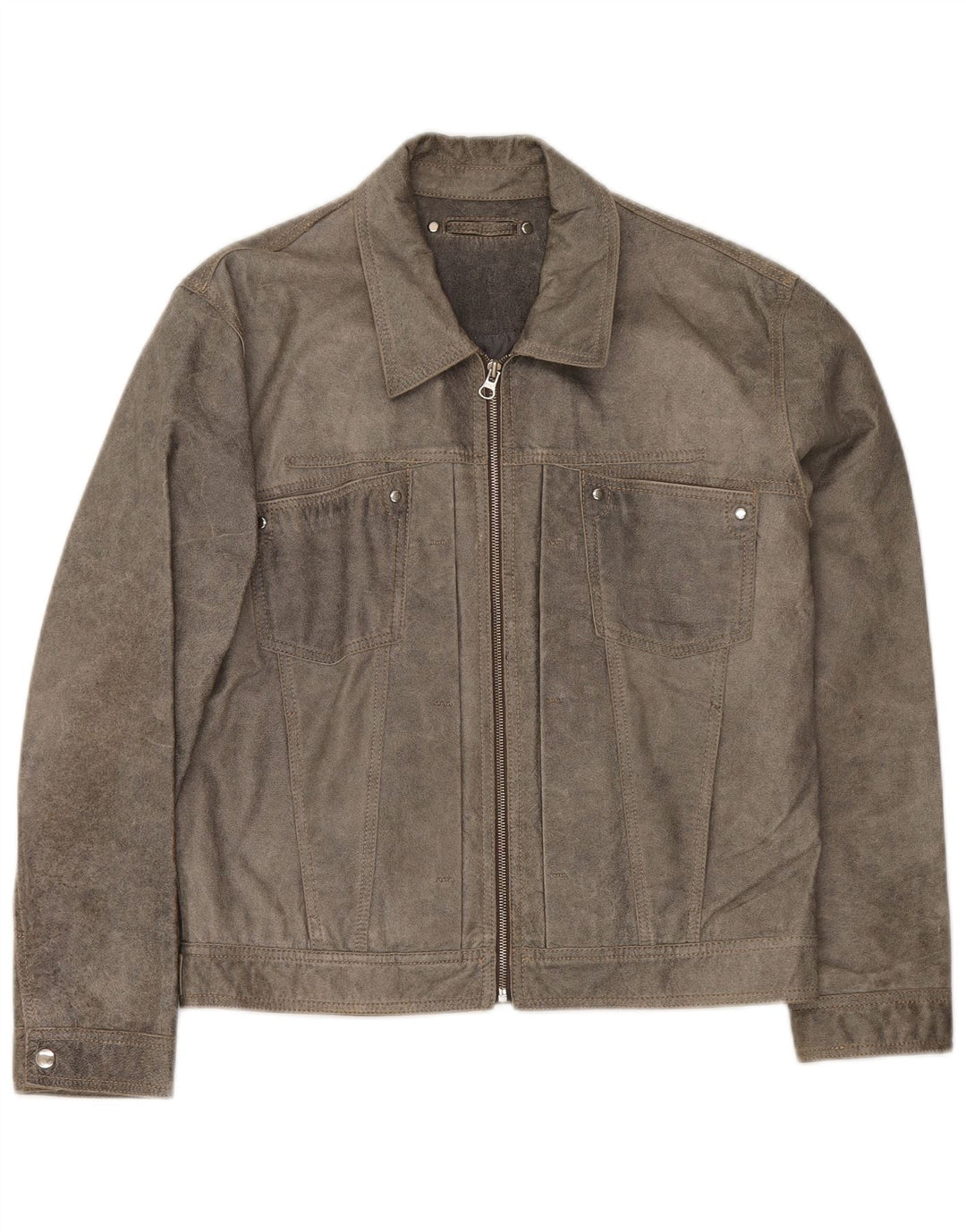 Vintage muška kožna bomber jakna UK 38 srednje siva