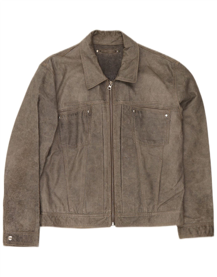 Vintage muška kožna bomber jakna UK 38 srednje siva