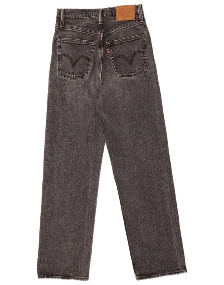 Levi's ženske ravne traperice s prsnim košem W25 L27 sivi pamuk