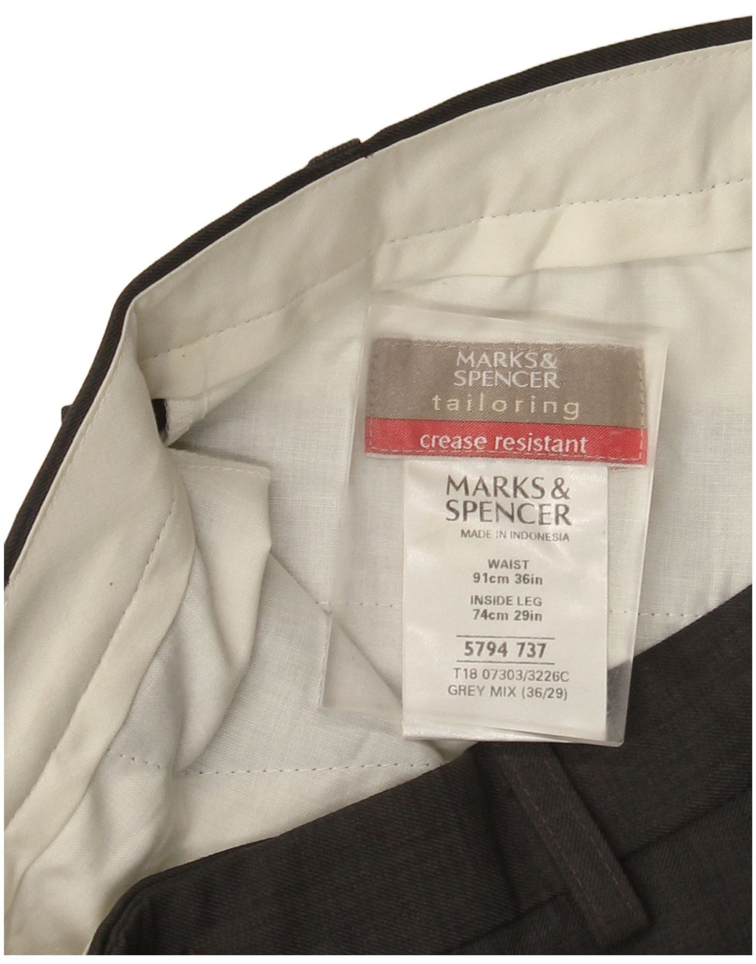 Marks & Spencer muške hlače s štipaljkama W36 L29 sivi poliester