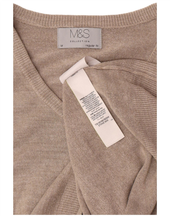 Marks & Spencer muški džemper standardnog kroja s V-izrezom srednje bež boje s pjegama