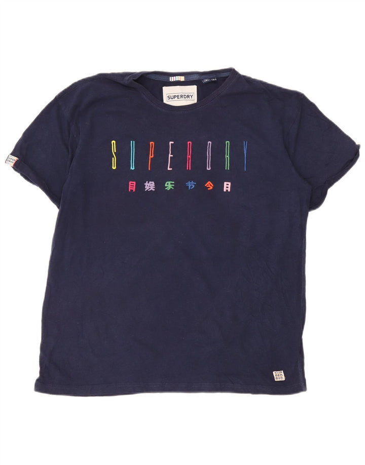 Superdry ženska majica kratkih rukava s grafičkim motivima UK 12 Srednje tamnoplavi pamuk